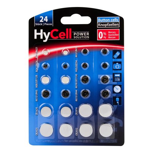 Hycell 1,5V alkáli gombelem 24db/csomag