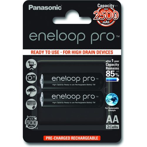 eneloop pro BK-3HCDE/2BE AA/ceruza 2500mAh Ni-MH akkumulátor 2 db/csomag