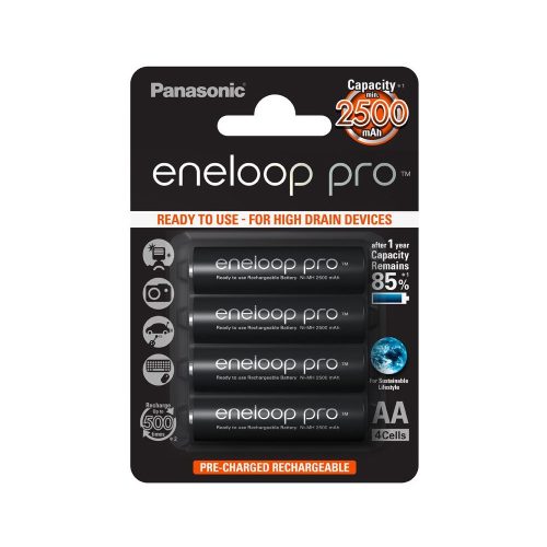 eneloop pro BK-3HCDE/4BE AA/ceruza 2500mAh Ni-MH akkumulátor 4 db/csomag